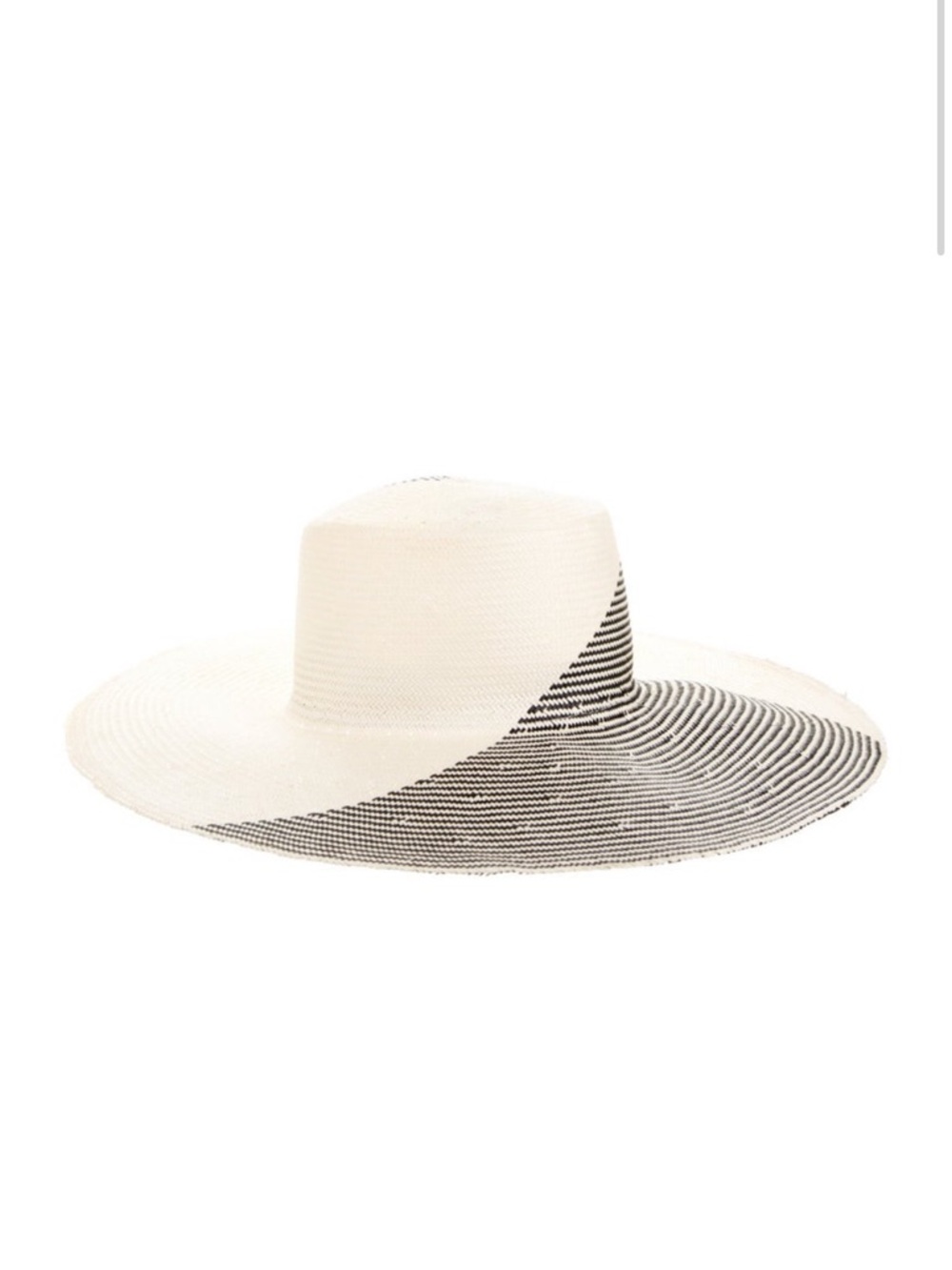 Eugenia Kim Two-Tone Wide Brim Straw Sun Hat in White and Black
